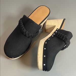NWOT J CREW SUEDED WOODEN CLOGS BRAIDED 8.5